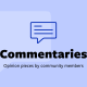 Commentaries banner with speech bubble icon