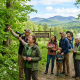 Family birdwatching at Green Mountain Audubon Center trail