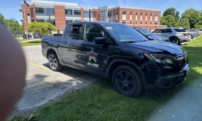 Black Lawn Rangers pickup that was involved in the single vehicle crash in front of the freeze at 1 pm on 8 June 2026