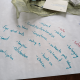 Large paper with handwritten positive words