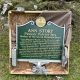 Ann Story historical marker in wooden crate