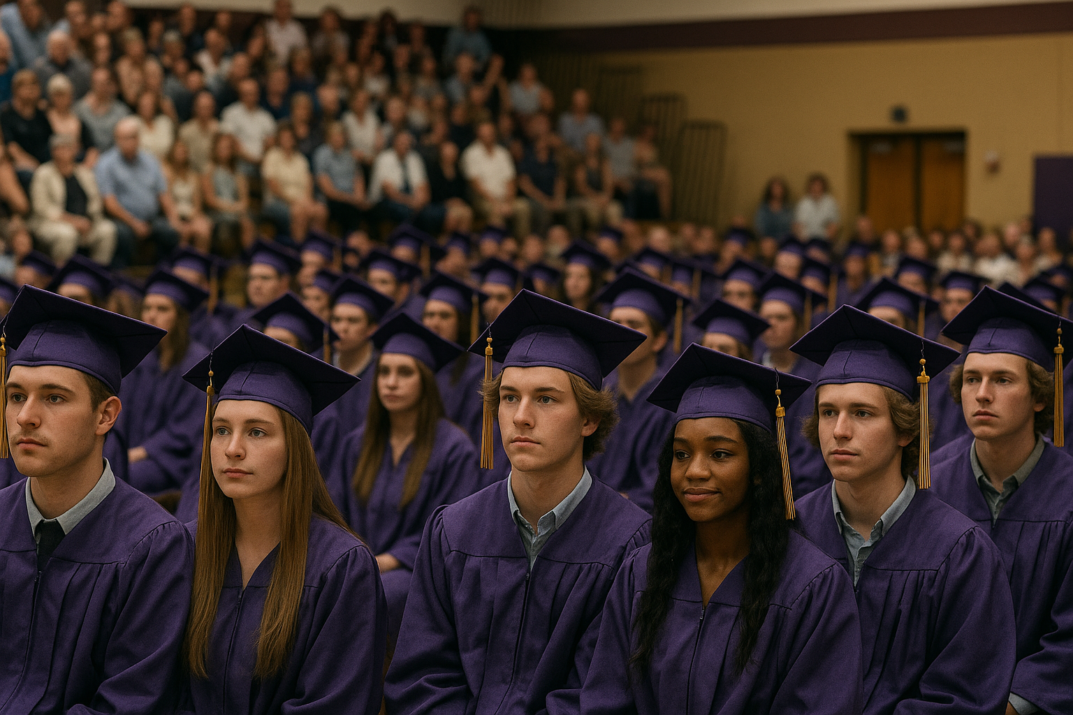 Bellows Falls Union High School Celebrates 58 Graduates Indoors