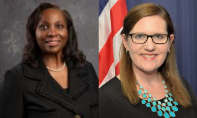 Two professional women in formal headshots