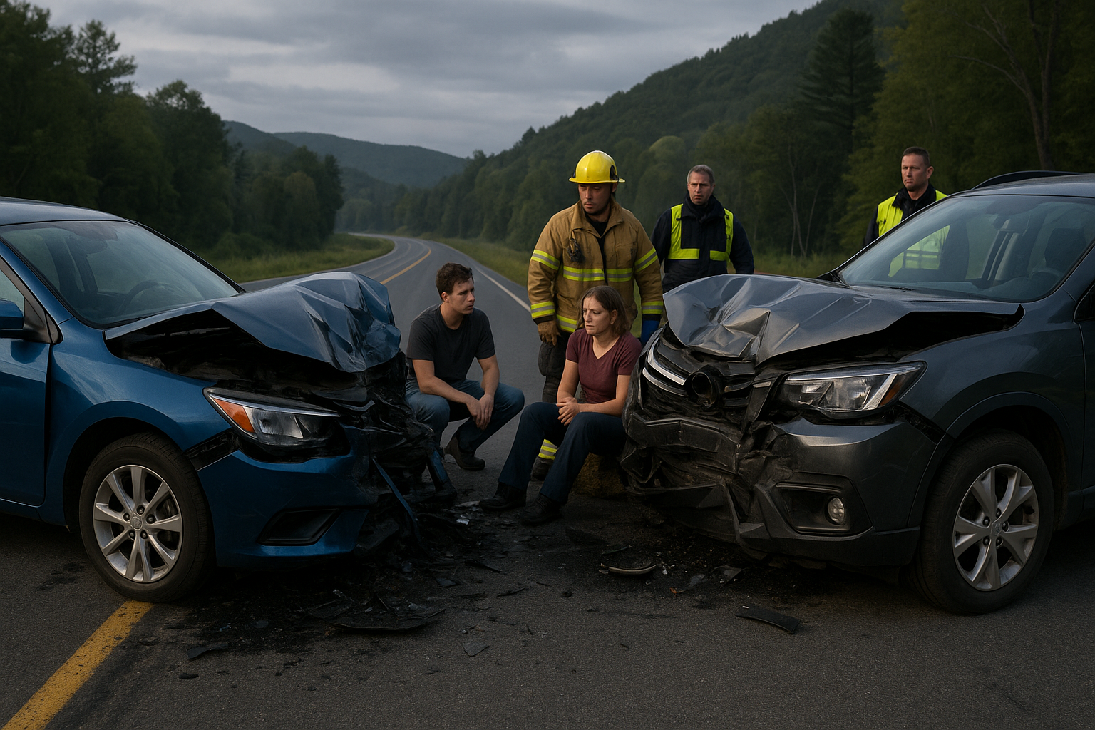 Two Injured in Head-On Crash on Route 30 Near Bennington