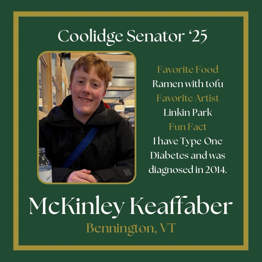 Coolidge Senator profile with student portrait and details