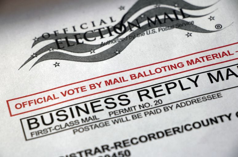 Official election mail vote-by-mail ballot envelope