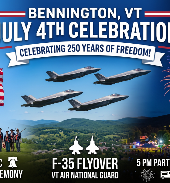 Bennington VT July 4th celebration event banner