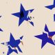 Abstract blue stars with colorful crayon scribbles