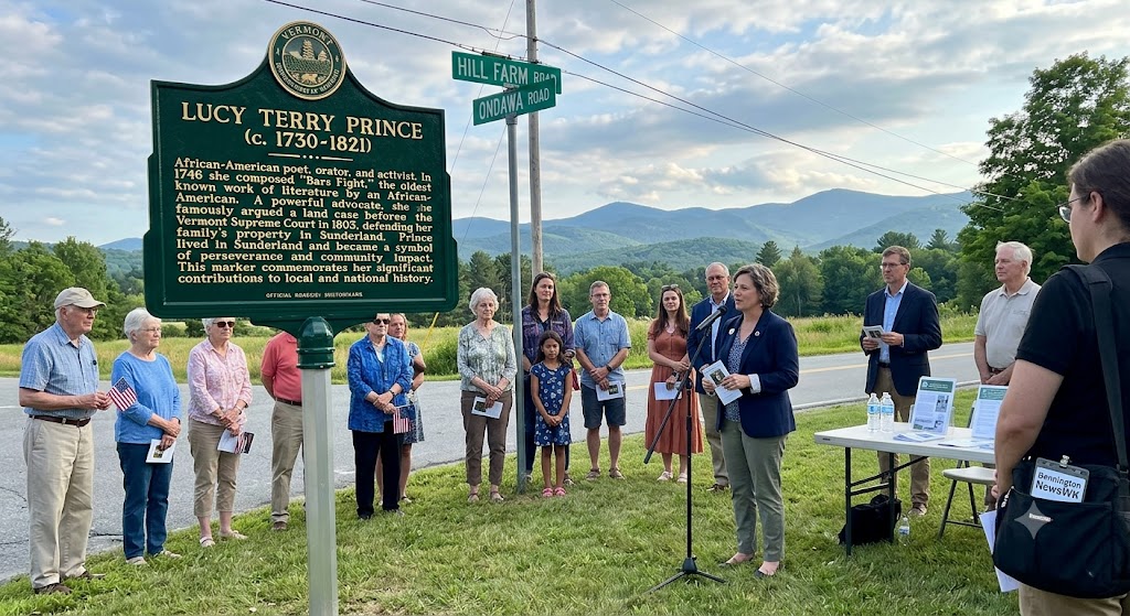 Dedication ceremony at Lucy Terry Prince historical marker