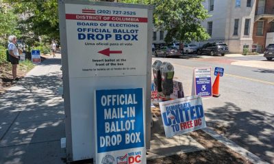 DC official mail-in ballot drop box on sidewalk