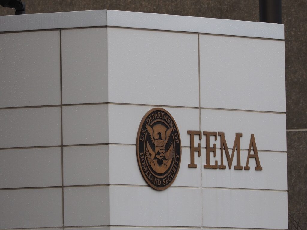 FEMA sign on government building exterior