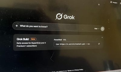 Grok Build beta interface with PowerShell command