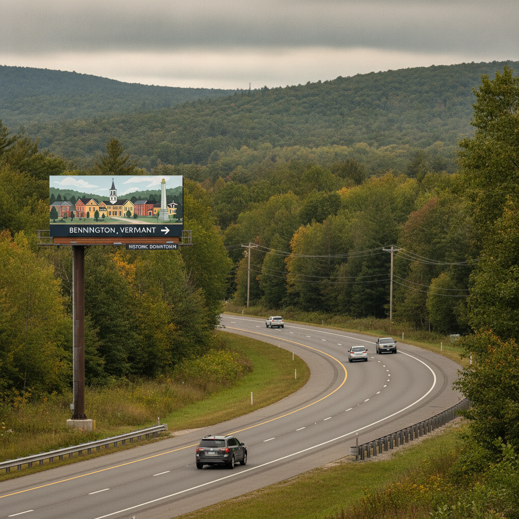 New Route 7 Billboard Directs New York Travelers to Bennington