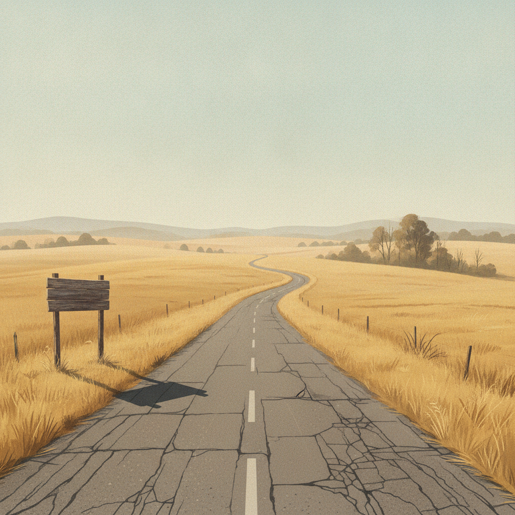 A winding road through a dry, golden landscape under a clear sky, symbolizing heat advis — Bennington County heat advisory