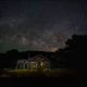 Rustic cabin under Milky Way night sky — Escambia County aging population
