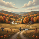 A scenic autumn landscape in Bennington Valley with colorful foliage, a winding path, and — Bennington VT weather forecast