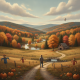 A scenic autumn landscape in Bennington Valley with colorful foliage, a winding path, and — Bennington VT weather forecast