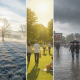 A collage showing a crisp morning in Bennington with frost, warm afternoon sunlight, and — Bennington VT weather forecast