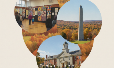 Collage of autumn activities in Bennington, VT, featuring the Quiltfest, Benn — Things to Do in Bennington VT This Weekend