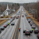 Emergency crews manage traffic on US-7 road closure in Pownal, Vermont, with vehicles lined — US-7 Road Closure Pownal VT