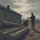 Two figures in a military setting, one inspecting logs while the other — Shaftsbury barracks sexual assault investigation