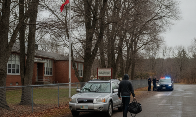 A man approaches a silver Subaru Forester parked near Shaftsbury Elementary School, w — Shaftsbury Elementary School Theft