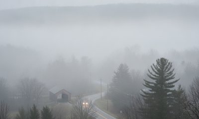 Weather alert graphic displaying a dense fog advisory in Bennington VT and nearby areas. — dense fog advisory Bennington VT