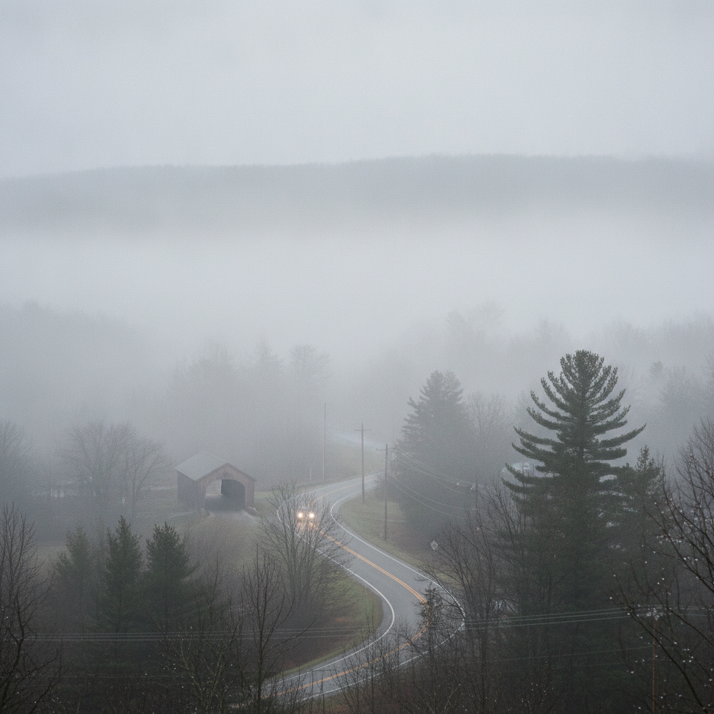 Weather alert graphic displaying a dense fog advisory in Bennington VT and nearby areas. — dense fog advisory Bennington VT