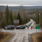 Two police vehicles block the intersection of Morse Hill Road and Kelleher Road in Dorset, VT, — Morse Hill Road Dorset VT
