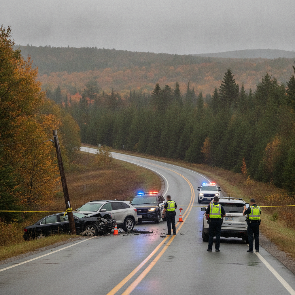 Vermont State Police officers investigating a motor vehicle crash on a rural road — Vermont State Police Shaftsbury crash