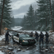 Vermont State Police officers investigate a crash scene with a police vehicle in a — Vermont State Police Shaftsbury crash