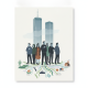 Illustration showing diverse individuals standing in front of the World Trade Center, — World Trade Center Health Program
