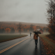 Two people walking along a misty road in Bennington County, VT, with autumn foliag — Bennington County VT weather forecast