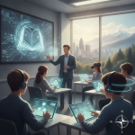 A classroom scene in New York with students using tablets and virtual reality heads — New York school district AI policies