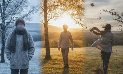 Bennington County weather forecast illustrated by a frosty morning, a sunny fall walk, and a breezy afternoon.