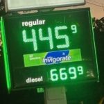 Gas station price board showing fuel prices: regular at $4.45 and diesel at $6.69. — inflation rate September