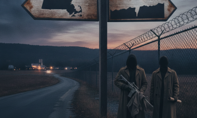 Editorial illustration representing the Massachusetts Question 9 gun law ballot measure and firearm regulations.