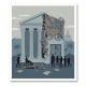 An illustration depicting a crumbling government building with gears, sy — Trump Administration Disability Rights Rollback